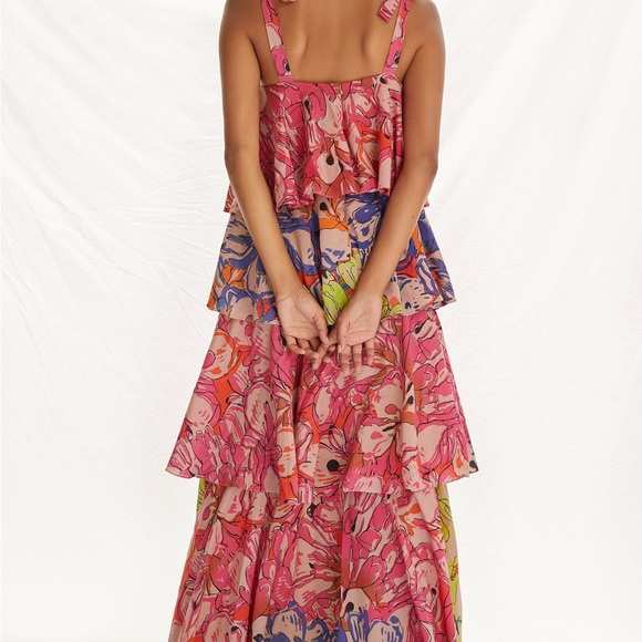 Anthropologie Ruffled Floral Maxi Dress - Picture 3 of 6